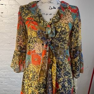 New CAbi Shakespeare Sheer Kimono Tie Front Cardigan Women's Size XS Style 360